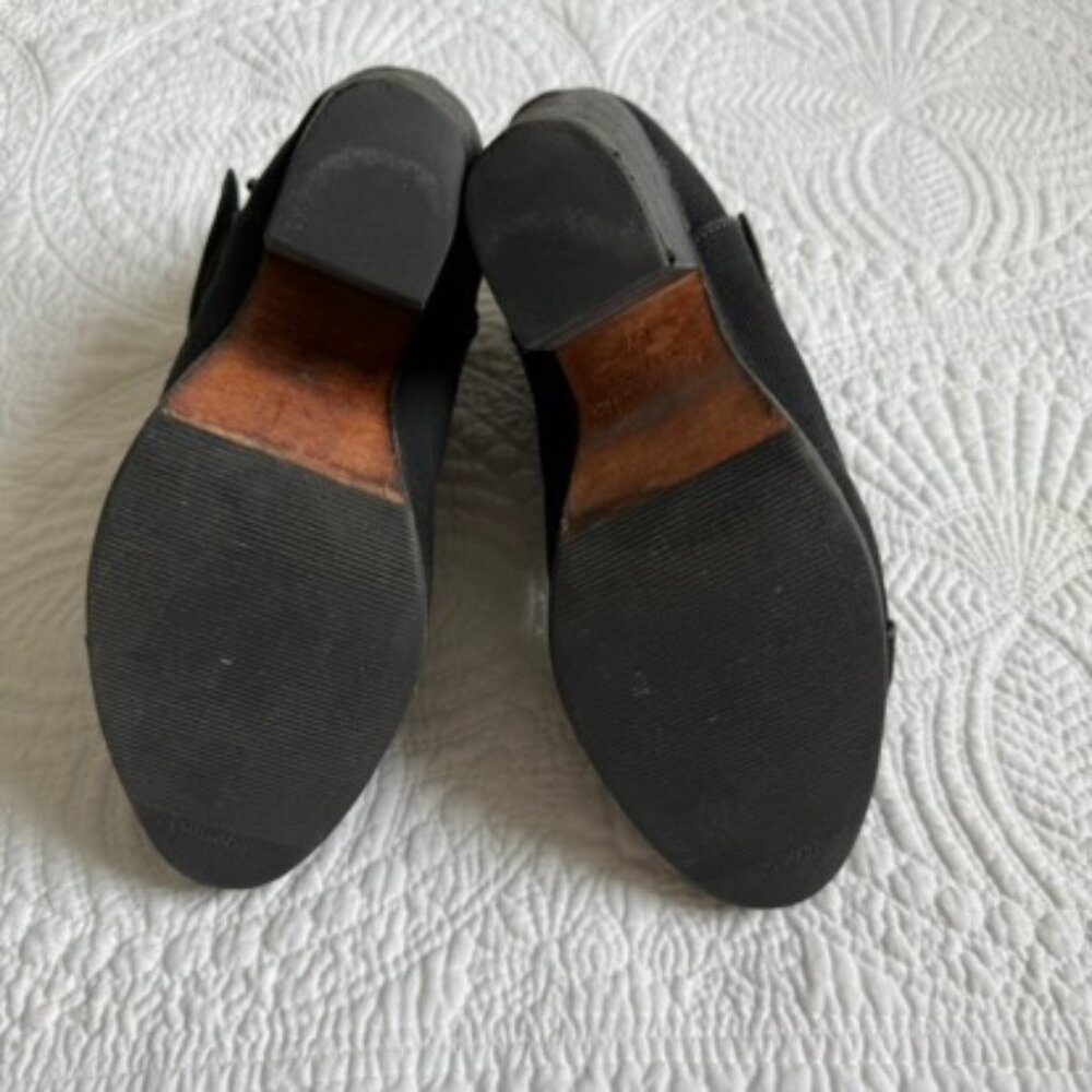 Rag Rag & Bone Harrow Black Canvas Leather Strap Ankle Booties Size 37 - Picture 5 of 12